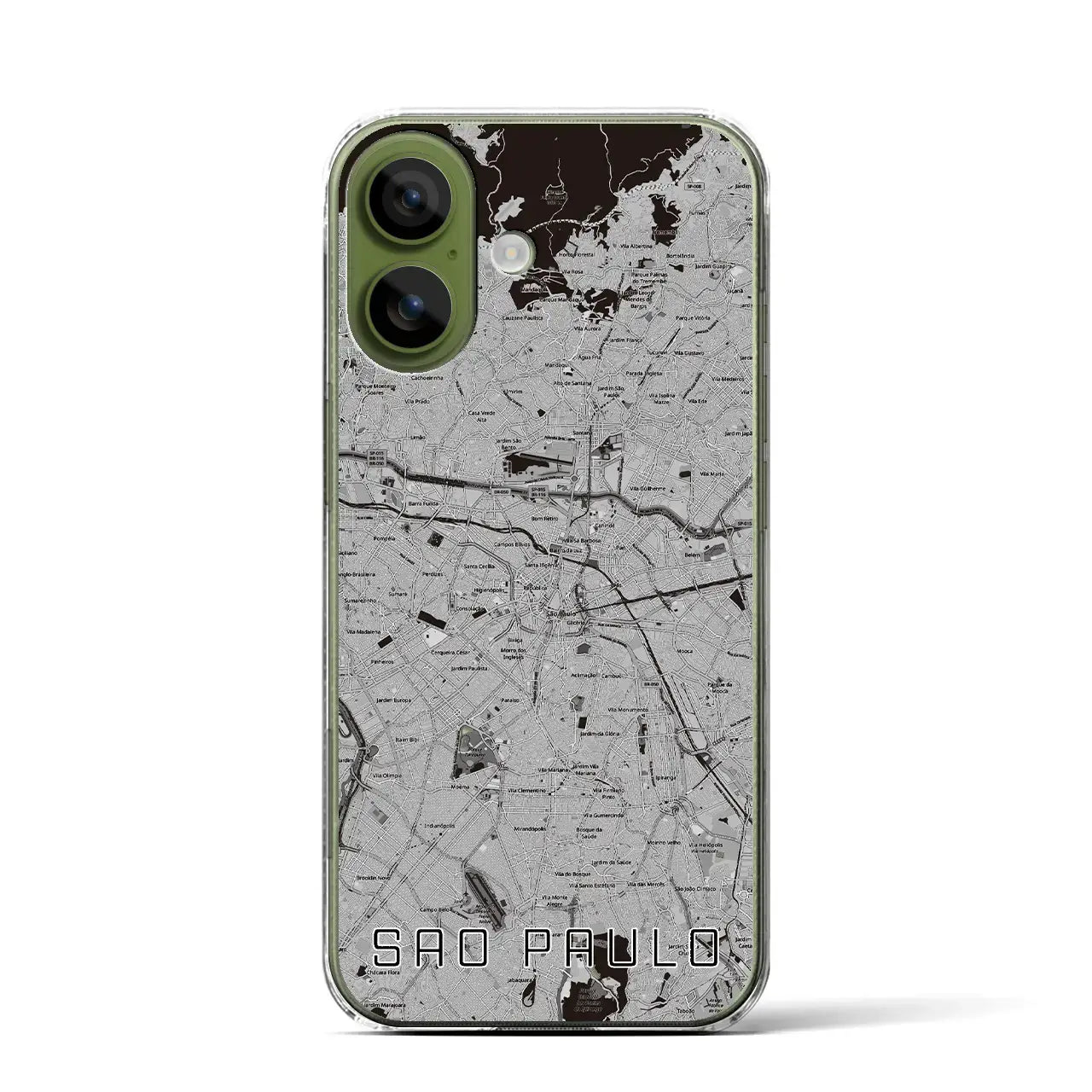【サンパウロ（ブラジル）】地図柄iPhoneケース（クリアタイプ）
