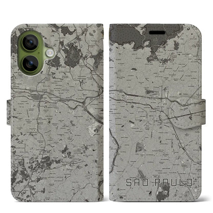 【サンパウロ（ブラジル）】地図柄iPhoneケース（手帳タイプ）