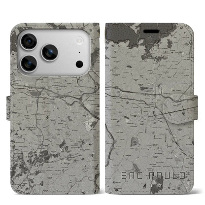 【サンパウロ（ブラジル）】地図柄iPhoneケース（手帳タイプ）