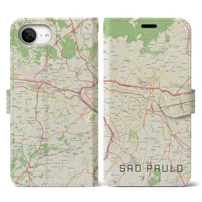 【サンパウロ（ブラジル）】地図柄iPhoneケース（手帳タイプ）