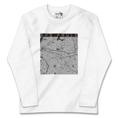 【サンパウロ（ブラジル）】地図柄ロングスリーブTシャツ