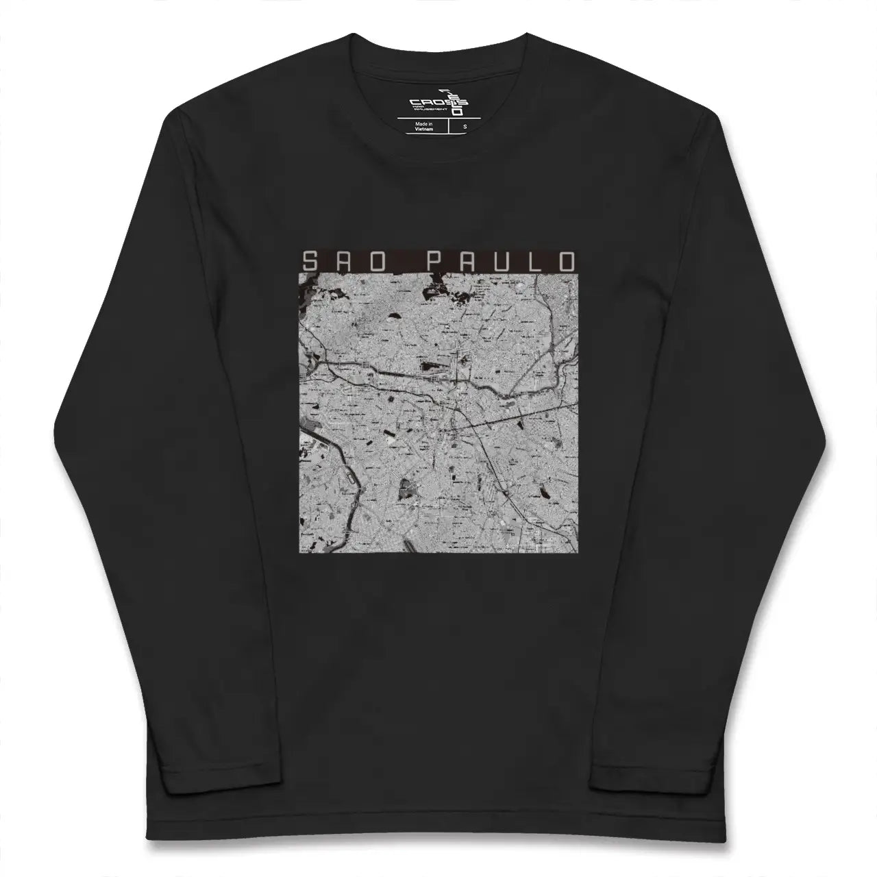 【サンパウロ（ブラジル）】地図柄ロングスリーブTシャツ