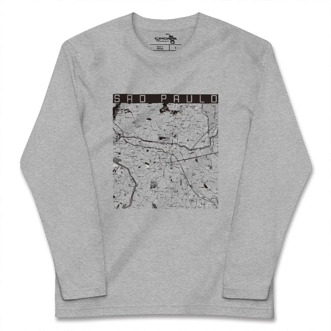 【サンパウロ（ブラジル）】地図柄ロングスリーブTシャツ