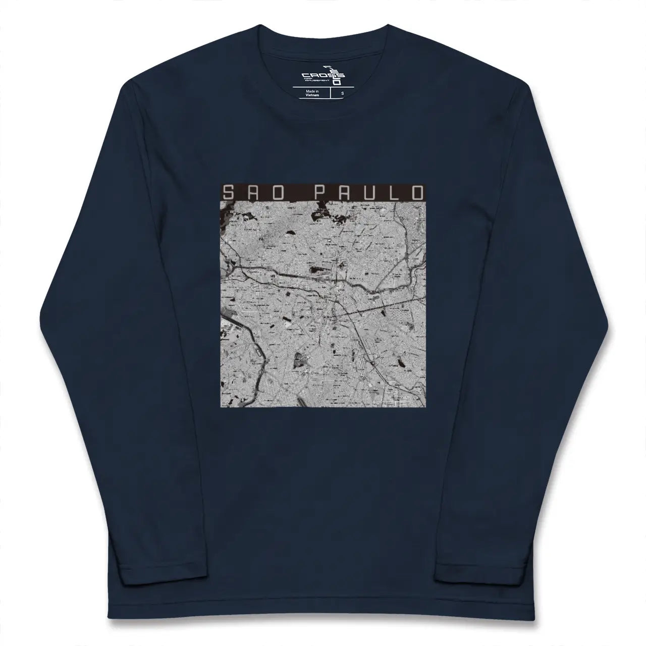 【サンパウロ（ブラジル）】地図柄ロングスリーブTシャツ