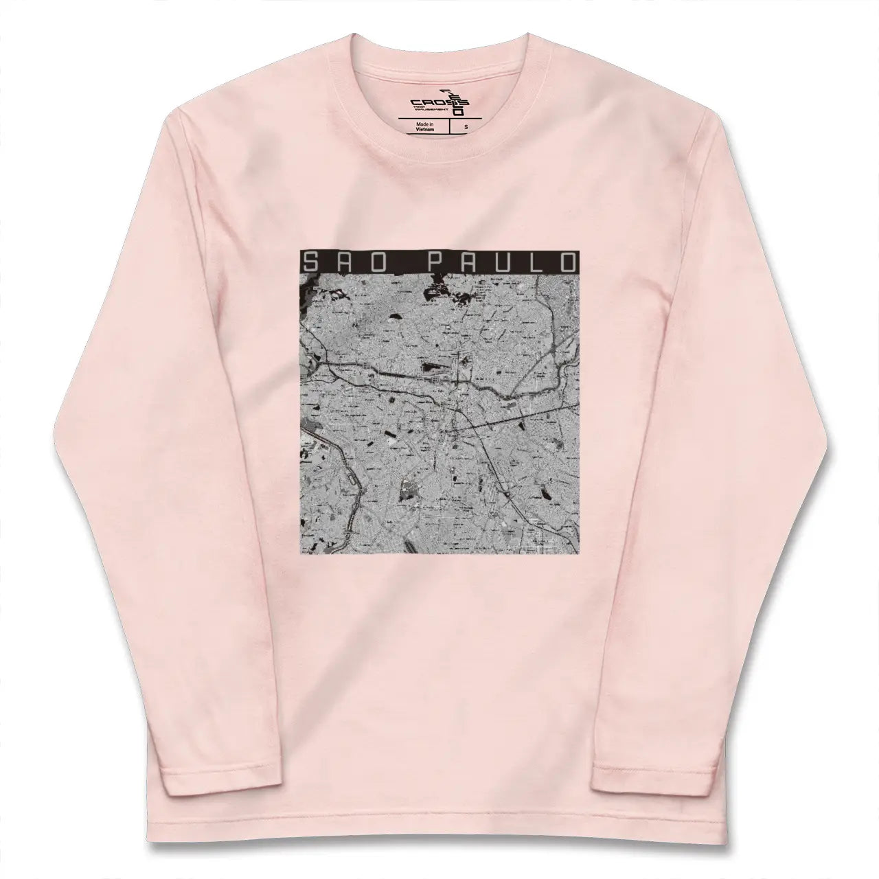 【サンパウロ（ブラジル）】地図柄ロングスリーブTシャツ