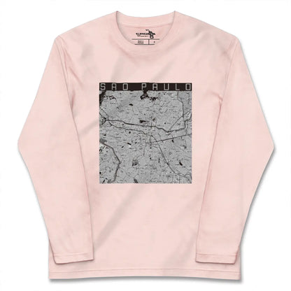 【サンパウロ（ブラジル）】地図柄ロングスリーブTシャツ