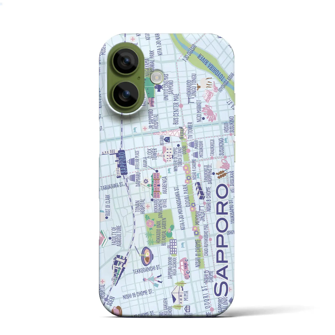 【札幌】イラストマップiPhoneケース（バックカバータイプ）
