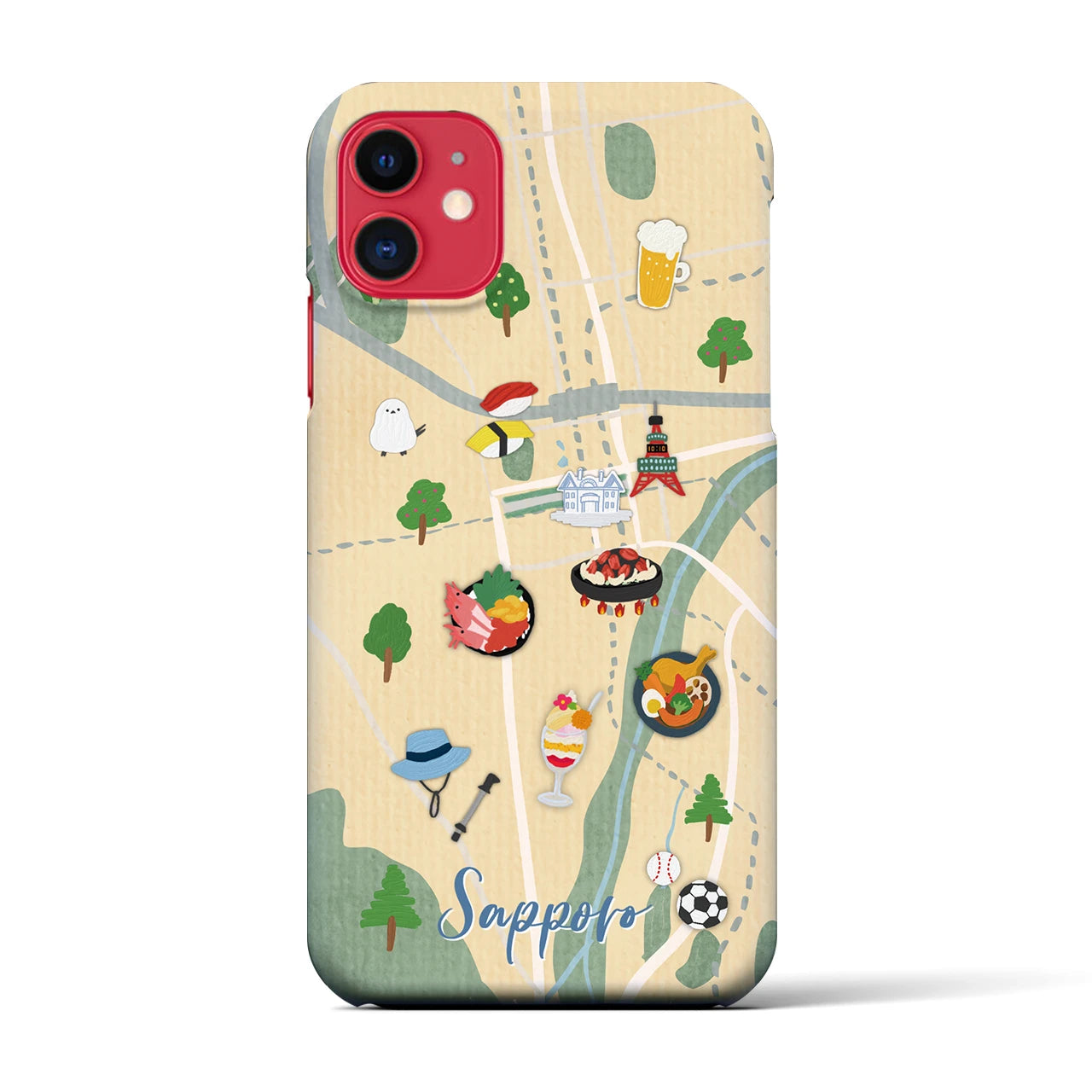 【札幌（Walk &amp; Eat）】Walk &amp; Eat iPhoneケース（バックカバータイプ）クリーム・iPhone 11 用