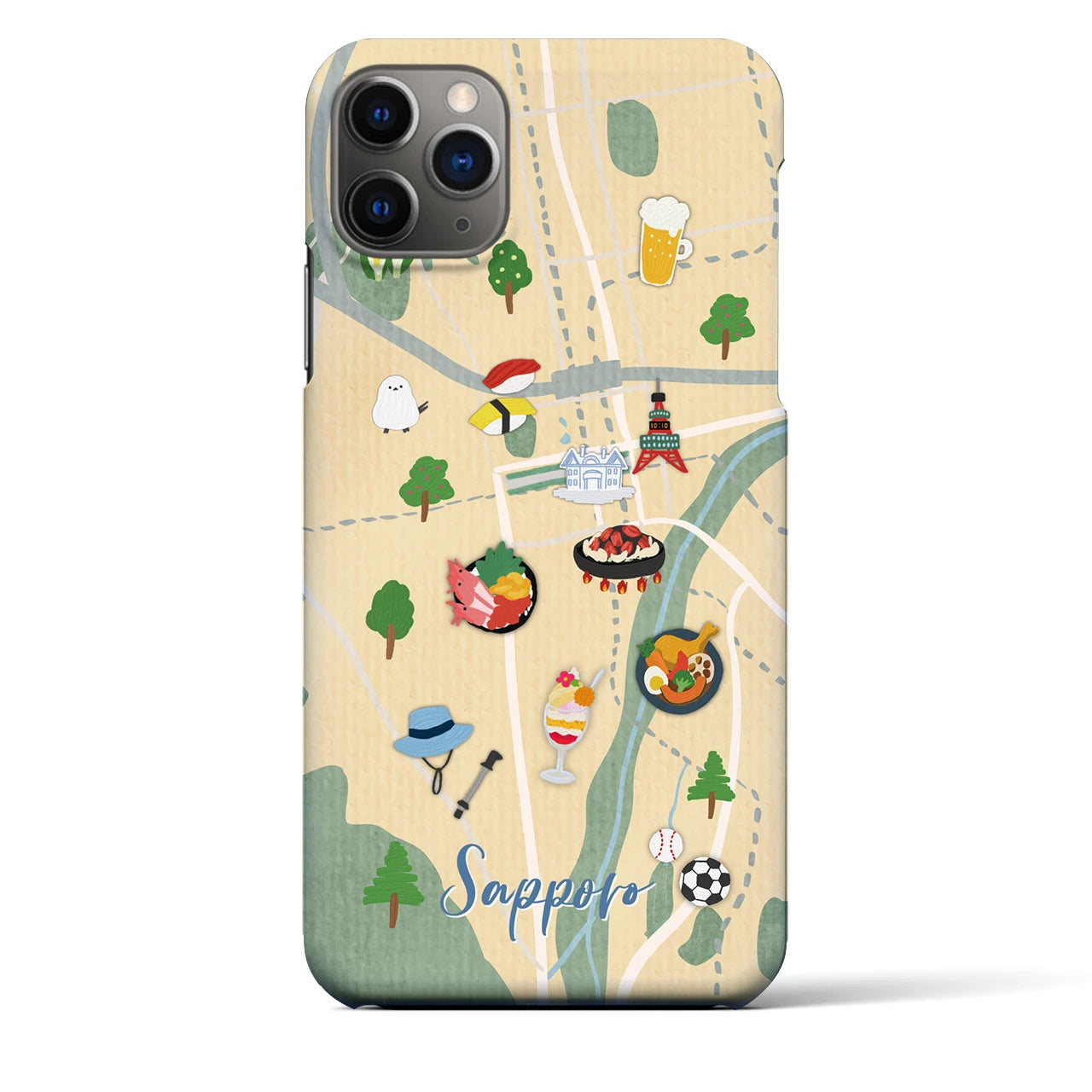 【札幌（Walk &amp; Eat）】Walk &amp; Eat iPhoneケース（バックカバータイプ）クリーム・iPhone 11 Pro Max 用