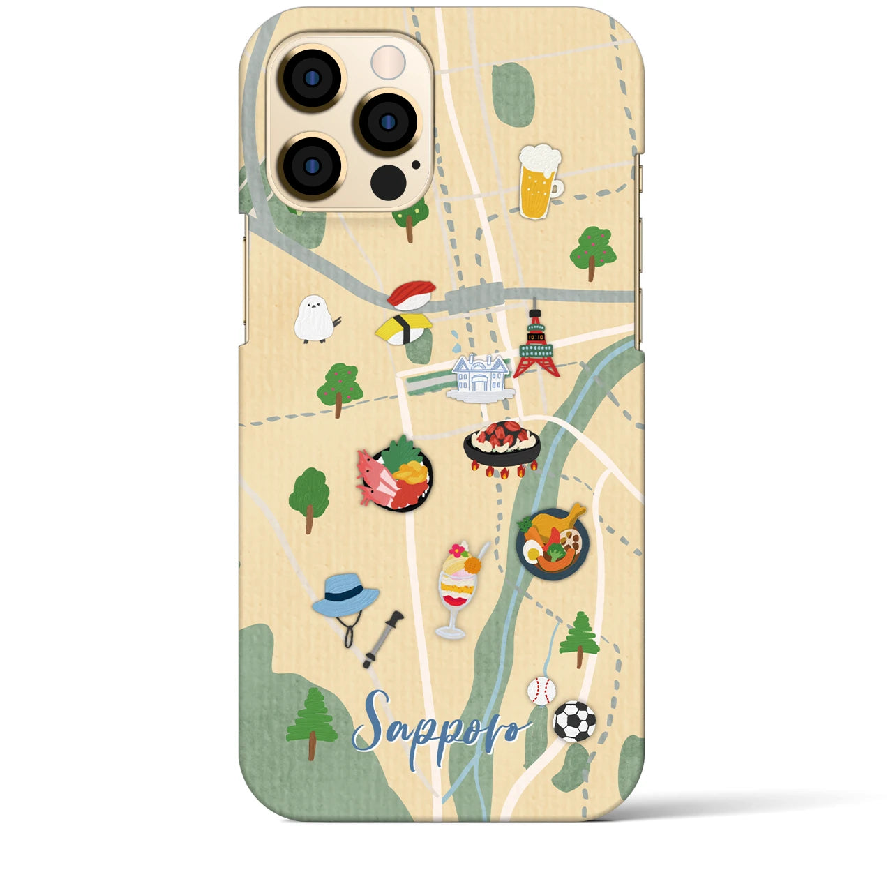 【札幌（Walk &amp; Eat）】Walk &amp; Eat iPhoneケース（バックカバータイプ）クリーム・iPhone 12 Pro Max 用