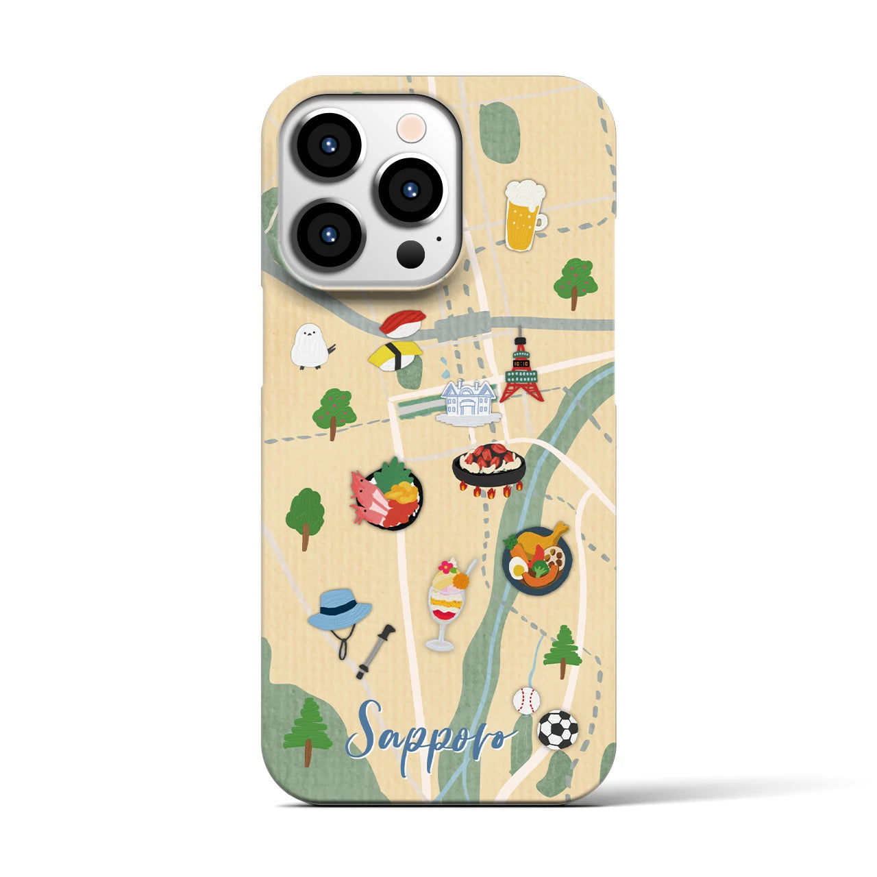 【札幌（Walk &amp; Eat）】Walk &amp; Eat iPhoneケース（バックカバータイプ）クリーム・iPhone 13 Pro 用