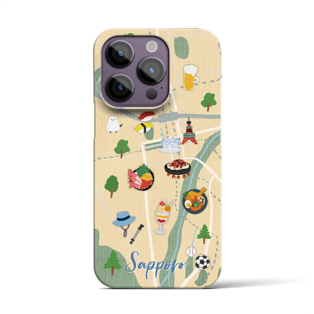 【札幌（Walk &amp; Eat）】Walk &amp; Eat iPhoneケース（バックカバータイプ）クリーム・iPhone 14 Pro 用