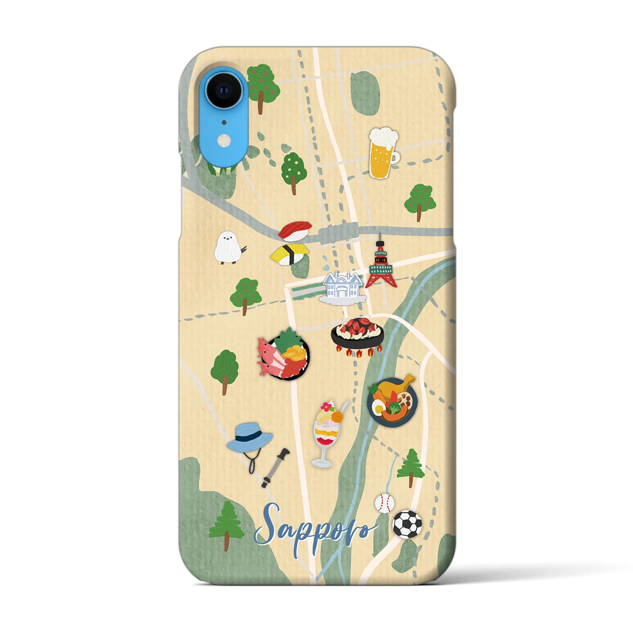 【札幌（Walk &amp; Eat）】Walk &amp; Eat iPhoneケース（バックカバータイプ）クリーム・iPhone XR 用