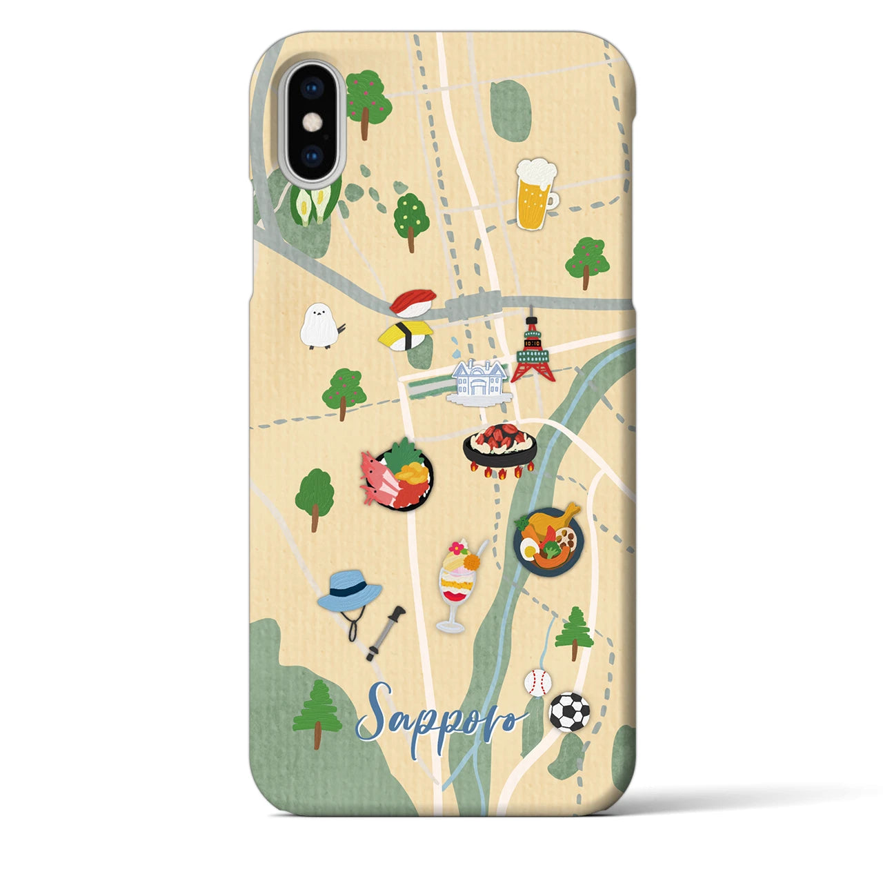 【札幌（Walk &amp; Eat）】Walk &amp; Eat iPhoneケース（バックカバータイプ）クリーム・iPhone XS Max 用