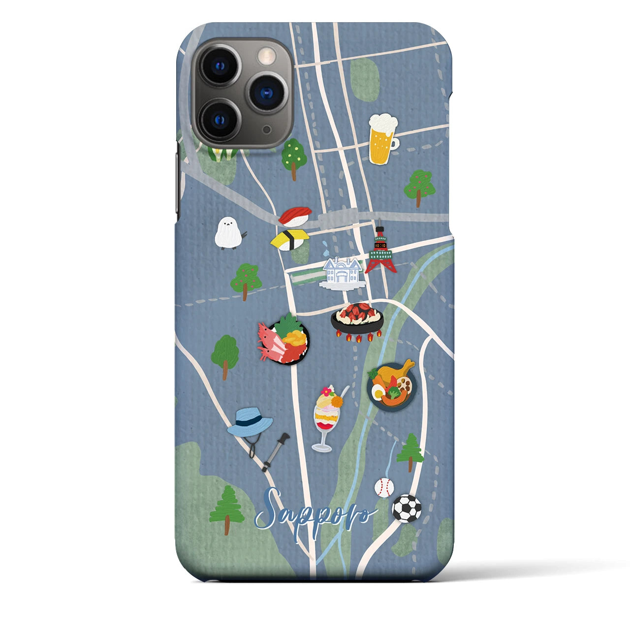 【札幌（Walk &amp; Eat）】Walk &amp; Eat iPhoneケース（バックカバータイプ）ライトブルー・iPhone 11 Pro Max 用