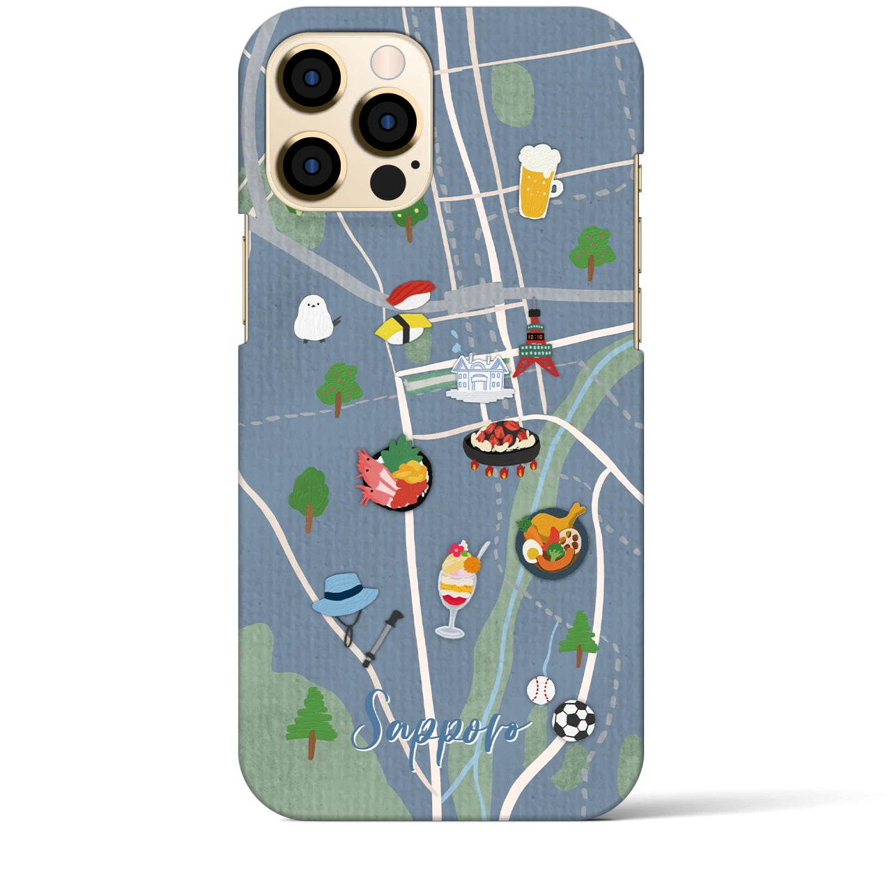 【札幌（Walk &amp; Eat）】Walk &amp; Eat iPhoneケース（バックカバータイプ）ライトブルー・iPhone 12 Pro Max 用