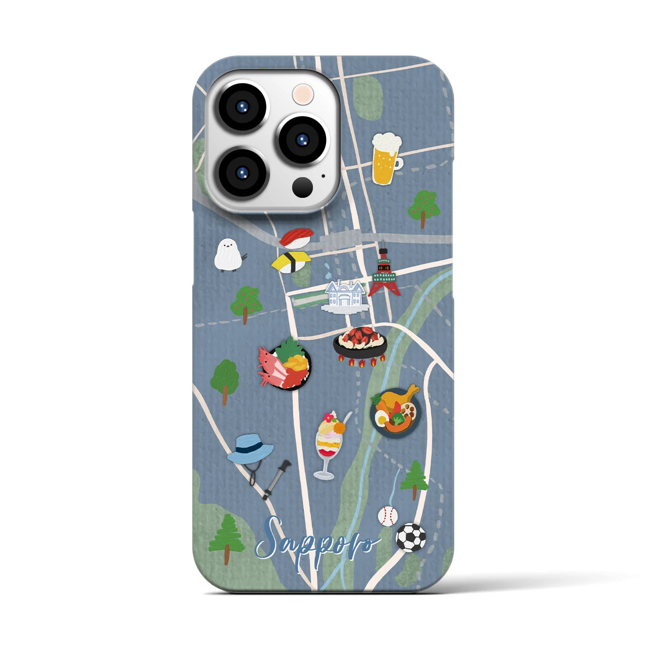 【札幌（Walk &amp; Eat）】Walk &amp; Eat iPhoneケース（バックカバータイプ）ライトブルー・iPhone 13 Pro 用