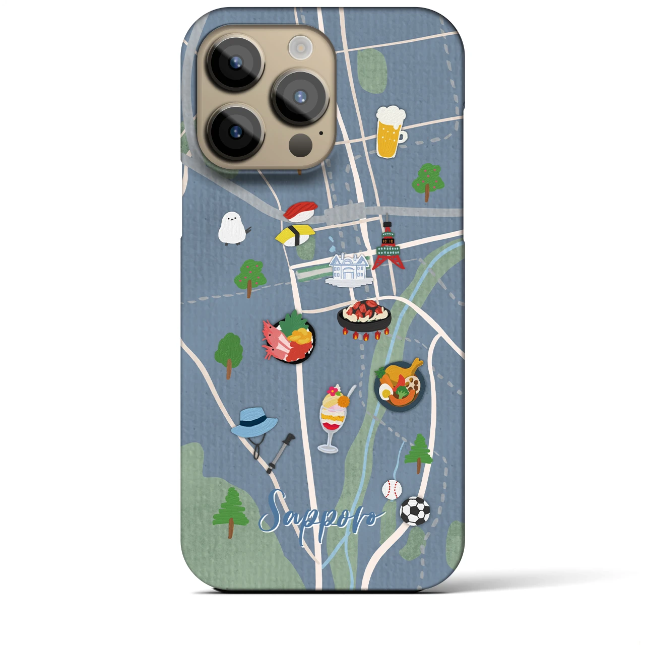 【札幌（Walk &amp; Eat）】Walk &amp; Eat iPhoneケース（バックカバータイプ）ライトブルー・iPhone 14 Pro Max 用