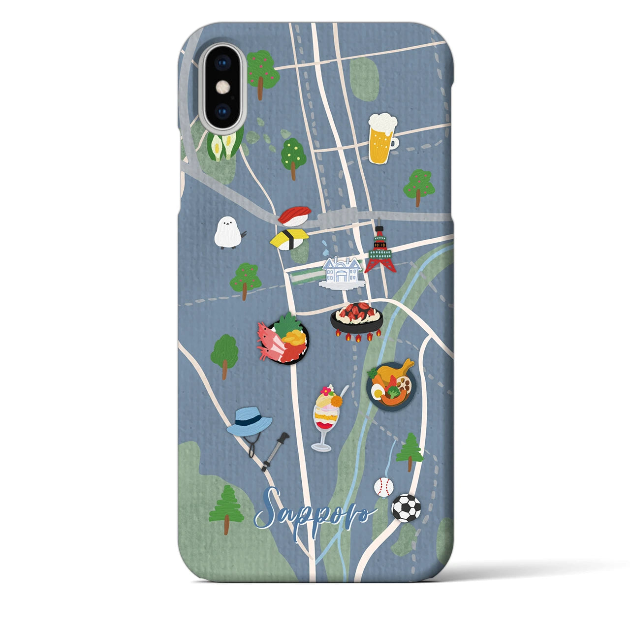 【札幌（Walk &amp; Eat）】Walk &amp; Eat iPhoneケース（バックカバータイプ）ライトブルー・iPhone XS Max 用