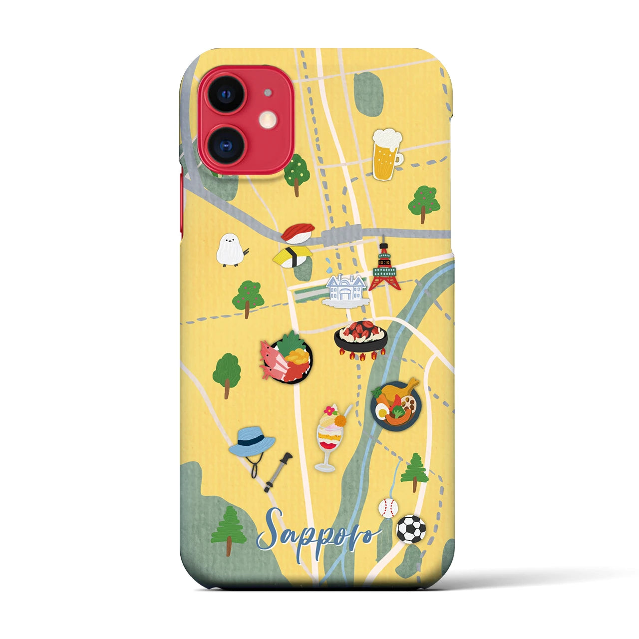 【札幌（Walk &amp; Eat）】Walk &amp; Eat iPhoneケース（バックカバータイプ）ライトイエロー・iPhone 11 用