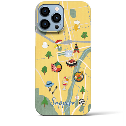 【札幌（Walk &amp; Eat）】Walk &amp; Eat iPhoneケース（バックカバータイプ）ライトイエロー・iPhone 13 Pro Max 用