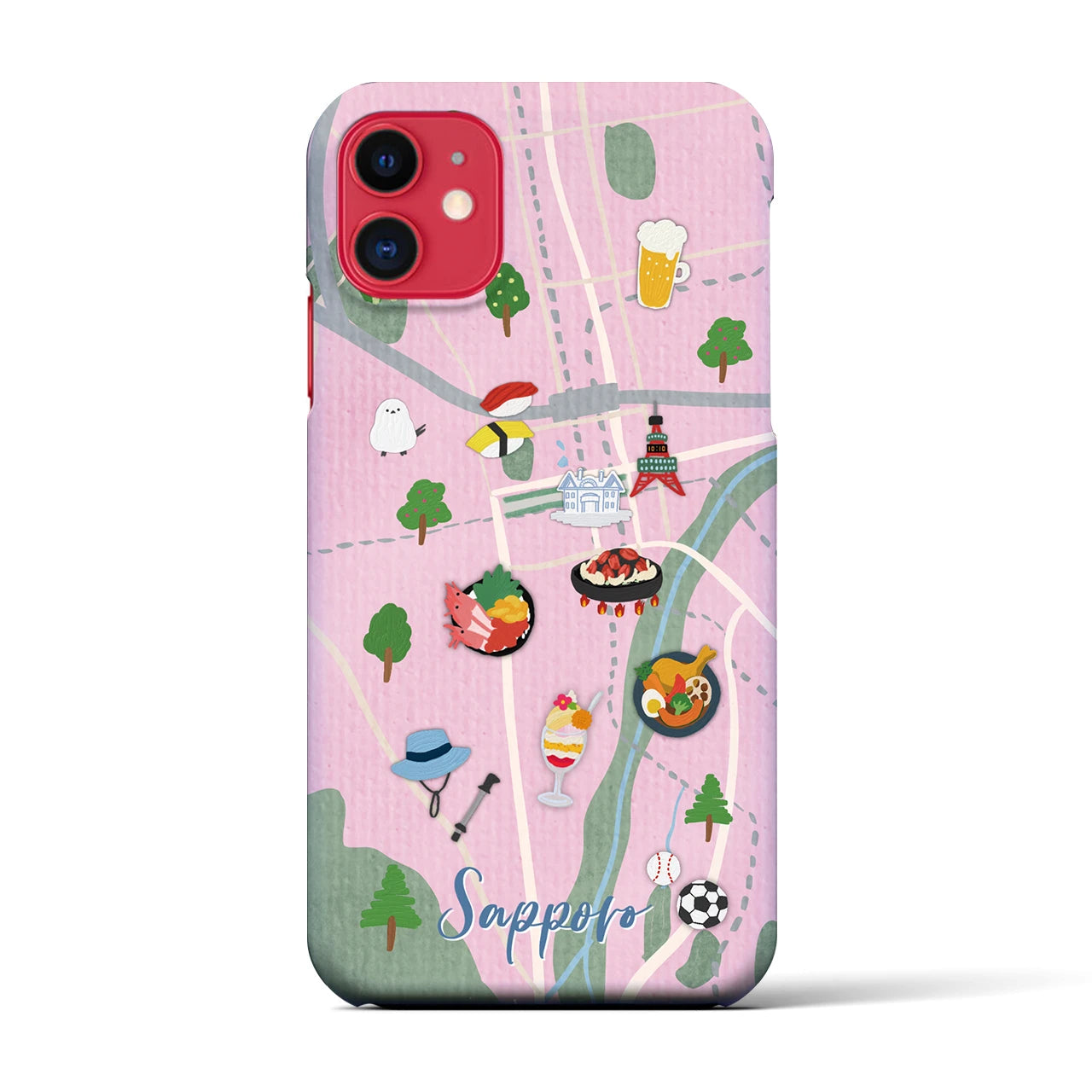 【札幌（Walk &amp; Eat）】Walk &amp; Eat iPhoneケース（バックカバータイプ）ピンク・iPhone 11 用