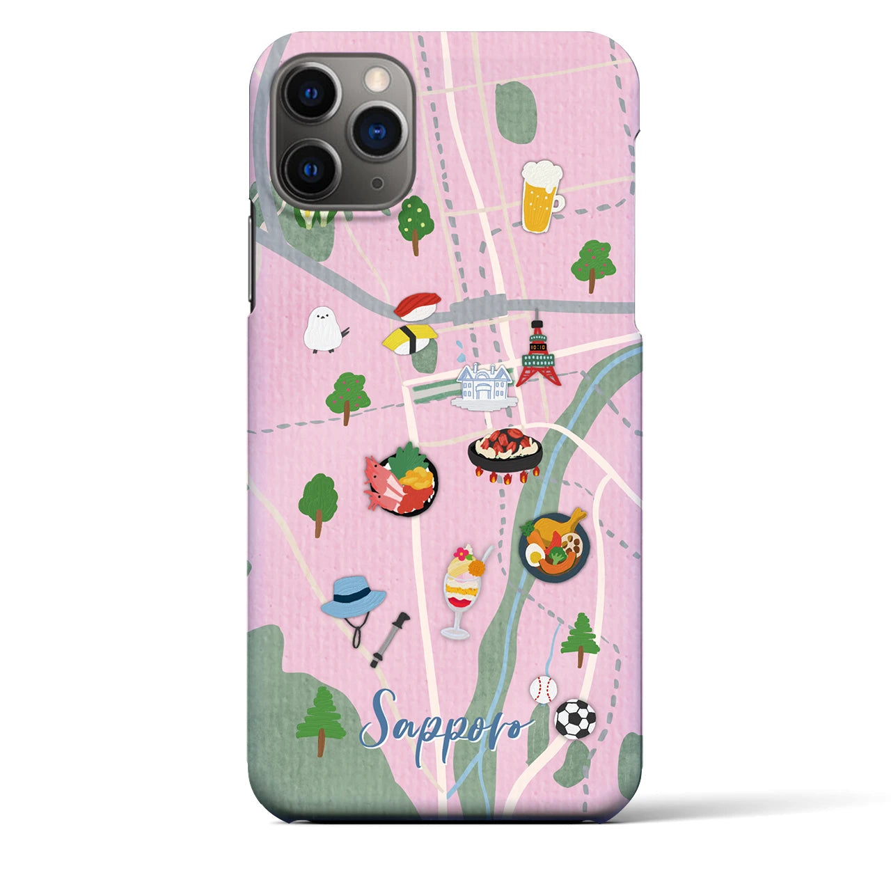 【札幌（Walk &amp; Eat）】Walk &amp; Eat iPhoneケース（バックカバータイプ）ピンク・iPhone 11 Pro Max 用