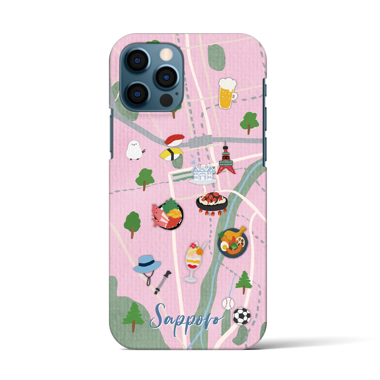 【札幌（Walk &amp; Eat）】Walk &amp; Eat iPhoneケース（バックカバータイプ）ピンク・iPhone 12 / 12 Pro 用