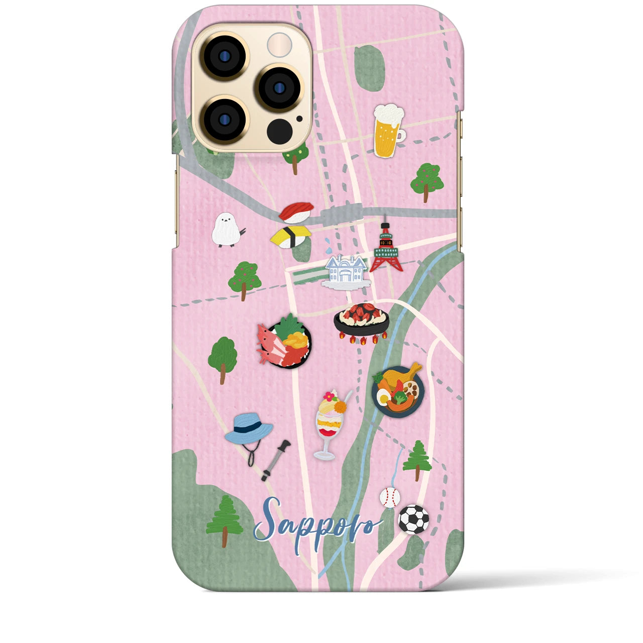 【札幌（Walk &amp; Eat）】Walk &amp; Eat iPhoneケース（バックカバータイプ）ピンク・iPhone 12 Pro Max 用