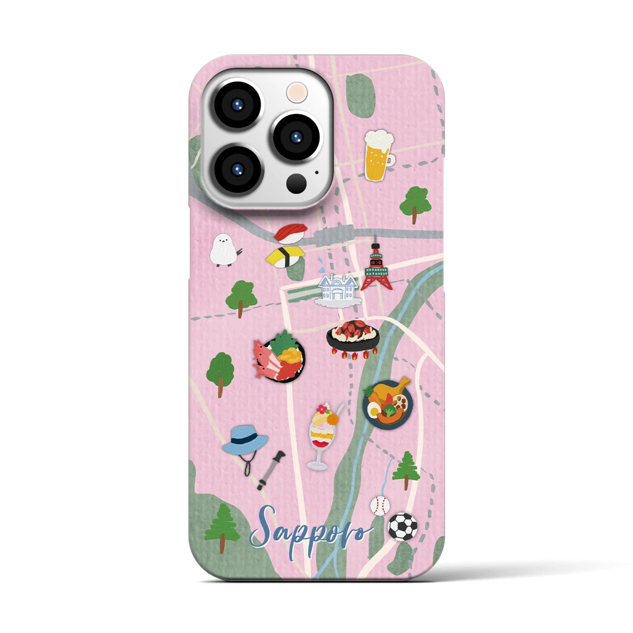 【札幌（Walk &amp; Eat）】Walk &amp; Eat iPhoneケース（バックカバータイプ）ピンク・iPhone 13 Pro 用