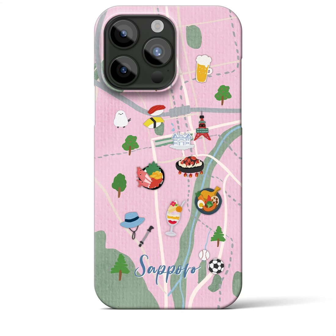 【札幌（Walk &amp; Eat）】Walk &amp; Eat iPhoneケース（バックカバータイプ）ピンク・iPhone 15 Pro Max 用