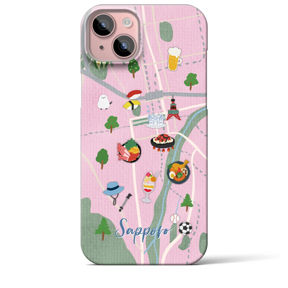 【札幌（Walk &amp; Eat）】Walk &amp; Eat iPhoneケース（バックカバータイプ）ピンク・iPhone 15 Plus 用