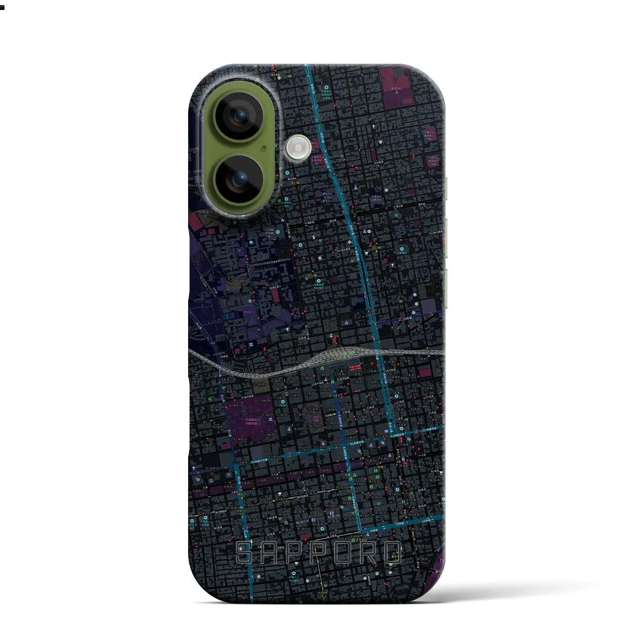 【札幌2（北海道）】地図柄iPhoneケース（バックカバータイプ）