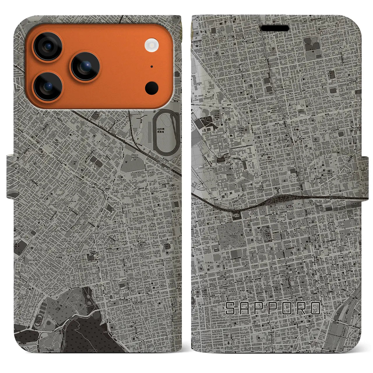 【札幌2（北海道）】地図柄iPhoneケース（手帳タイプ）