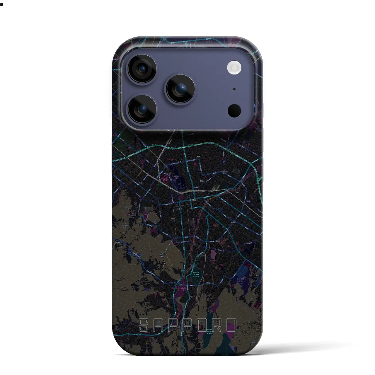 【札幌3（北海道）】地図柄iPhoneケース（バックカバータイプ）