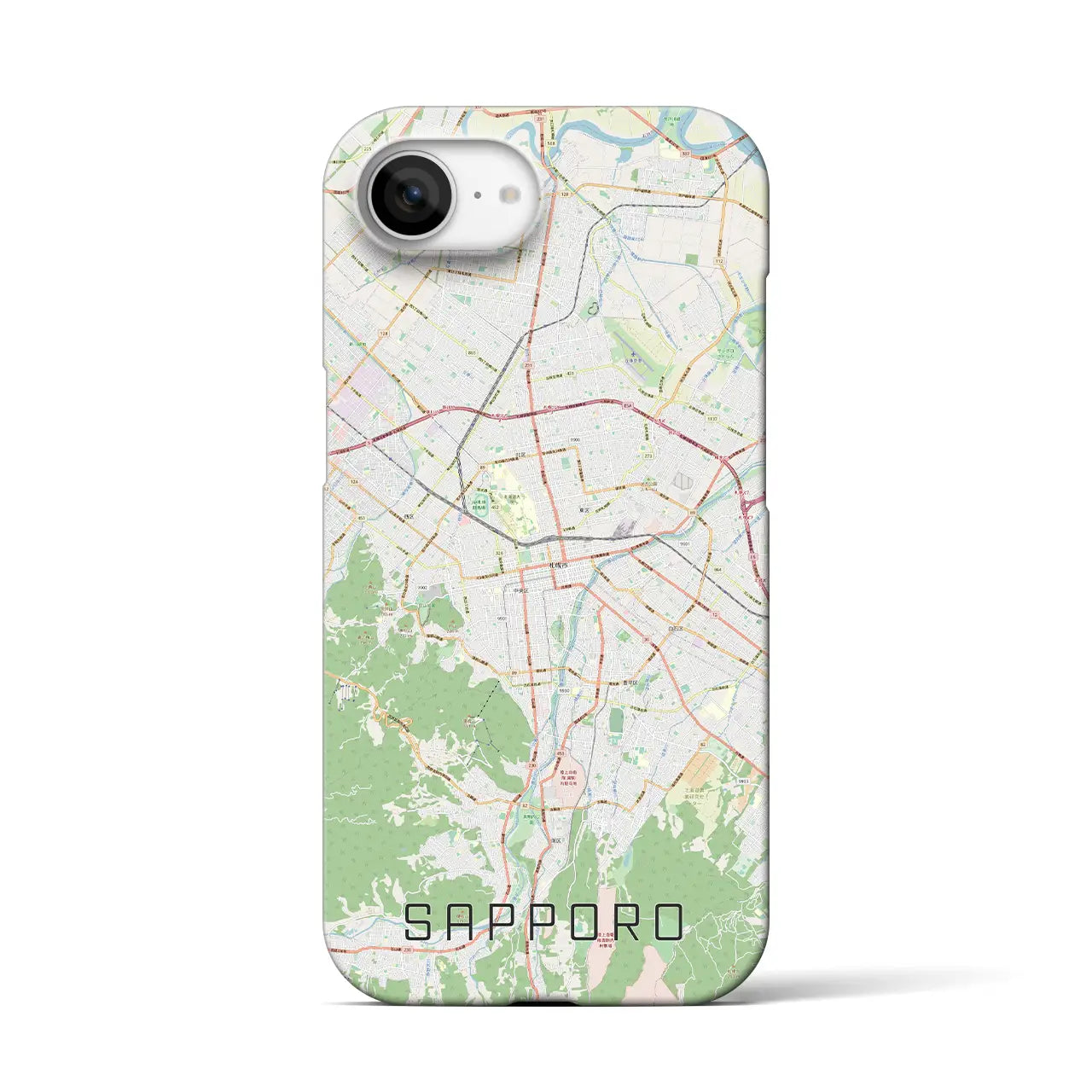 【札幌3（北海道）】地図柄iPhoneケース（バックカバータイプ）