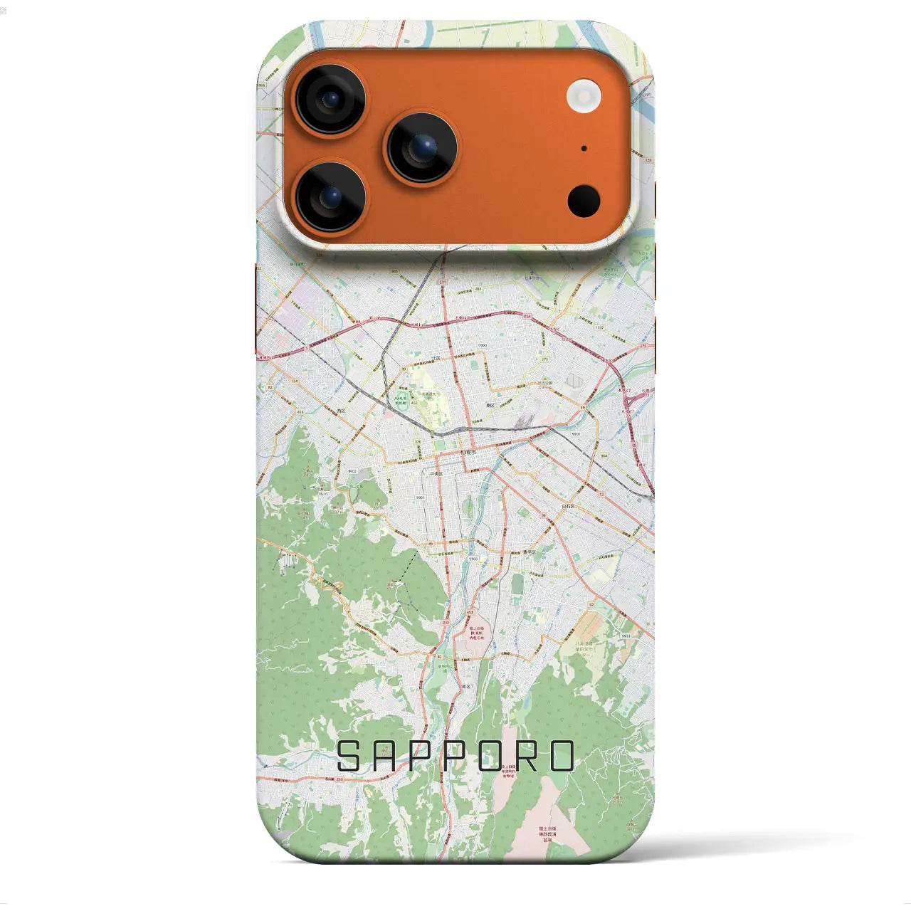 【札幌3（北海道）】地図柄iPhoneケース（バックカバータイプ）