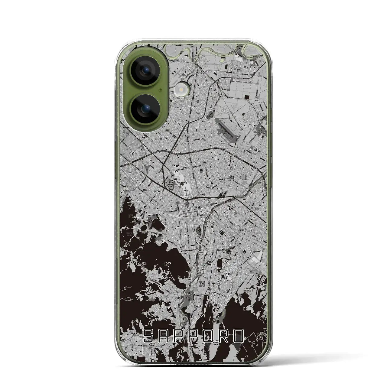 【札幌3（北海道）】地図柄iPhoneケース（クリアタイプ）