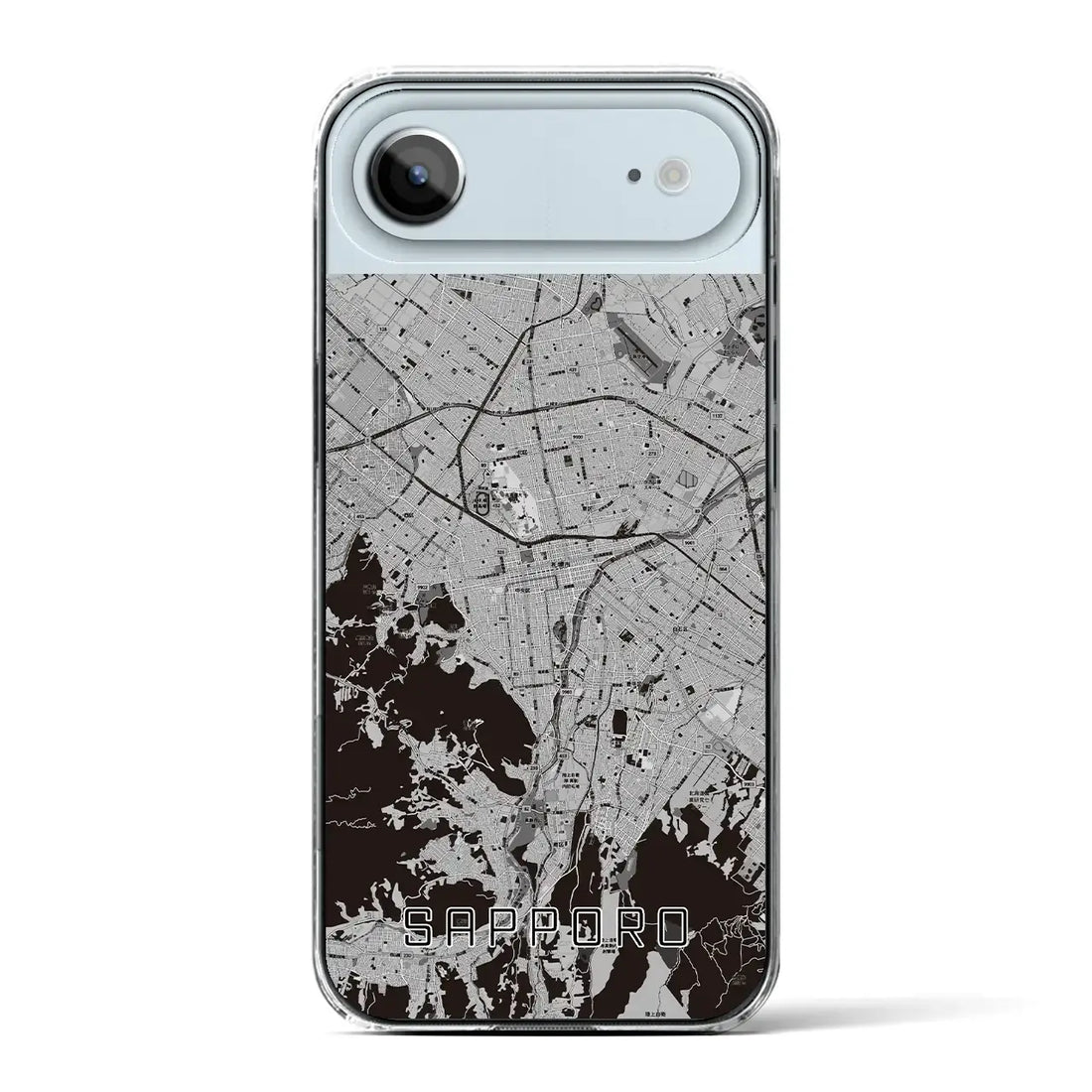 【札幌3（北海道）】地図柄iPhoneケース（クリアタイプ）モノトーン・iPhone 17 Pro Max 用
