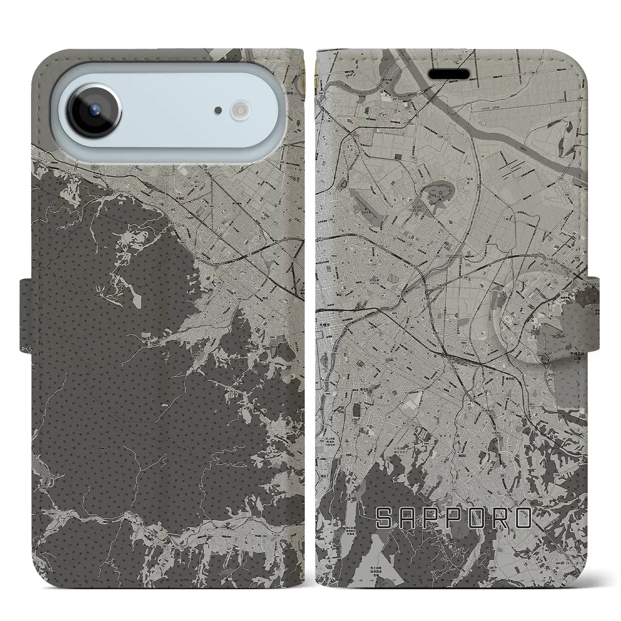 【札幌3（北海道）】地図柄iPhoneケース（手帳タイプ）