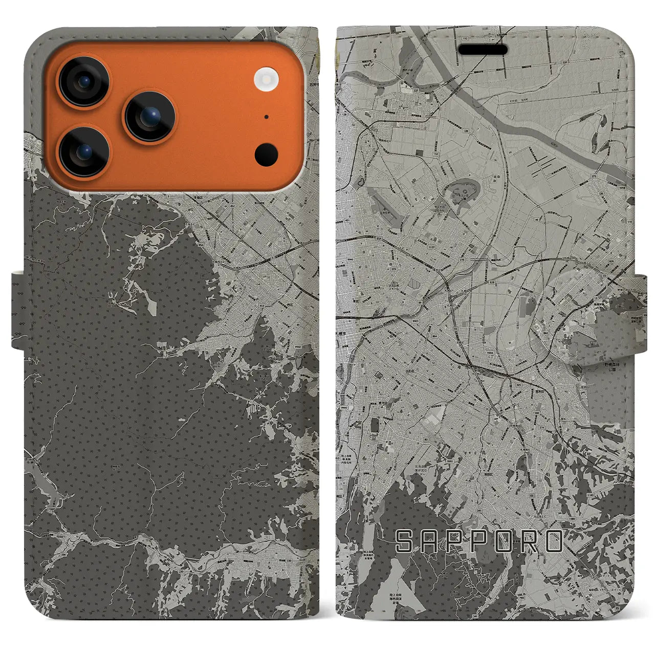 【札幌3（北海道）】地図柄iPhoneケース（手帳タイプ）