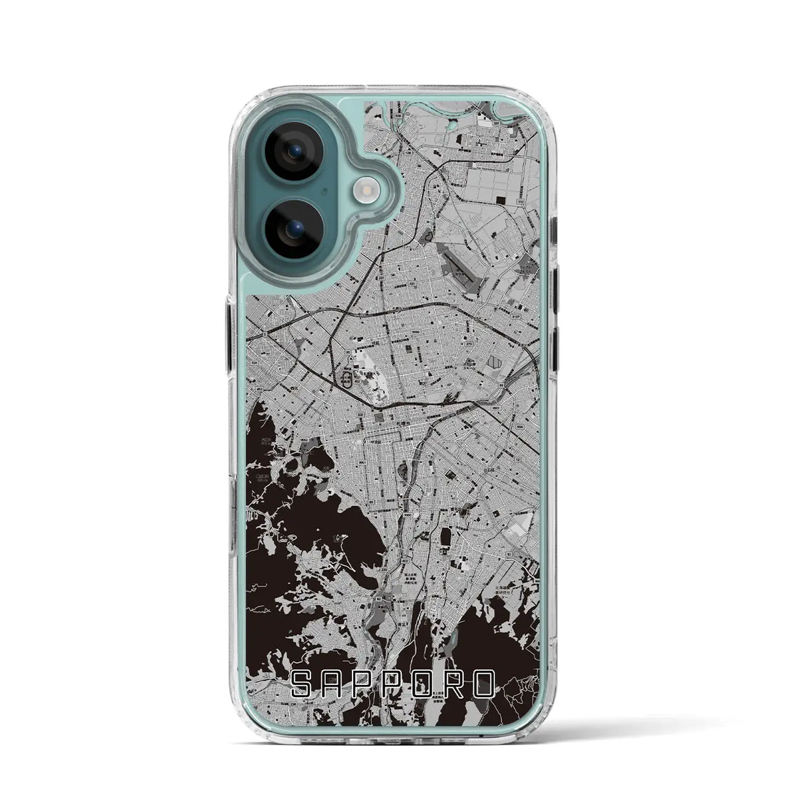 【札幌3（北海道）】地図柄iPhoneケース（MagSafeタイプ）モノトーン・iPhone 16 Pro 用
