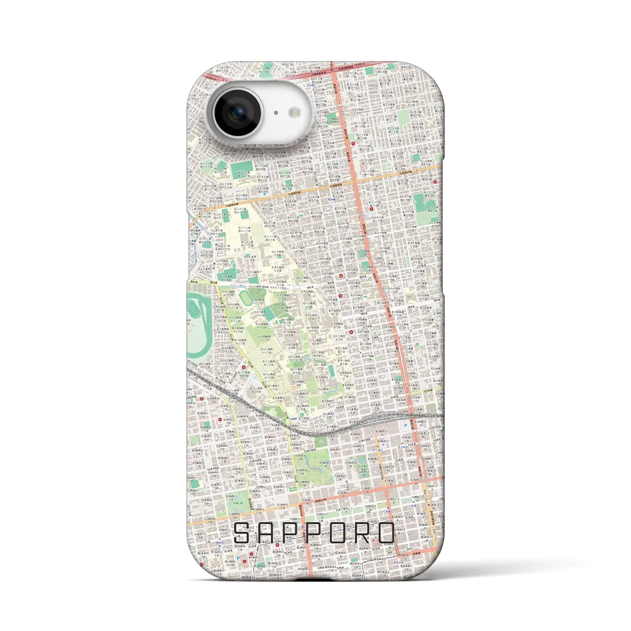 【札幌4（北海道）】地図柄iPhoneケース（バックカバータイプ）