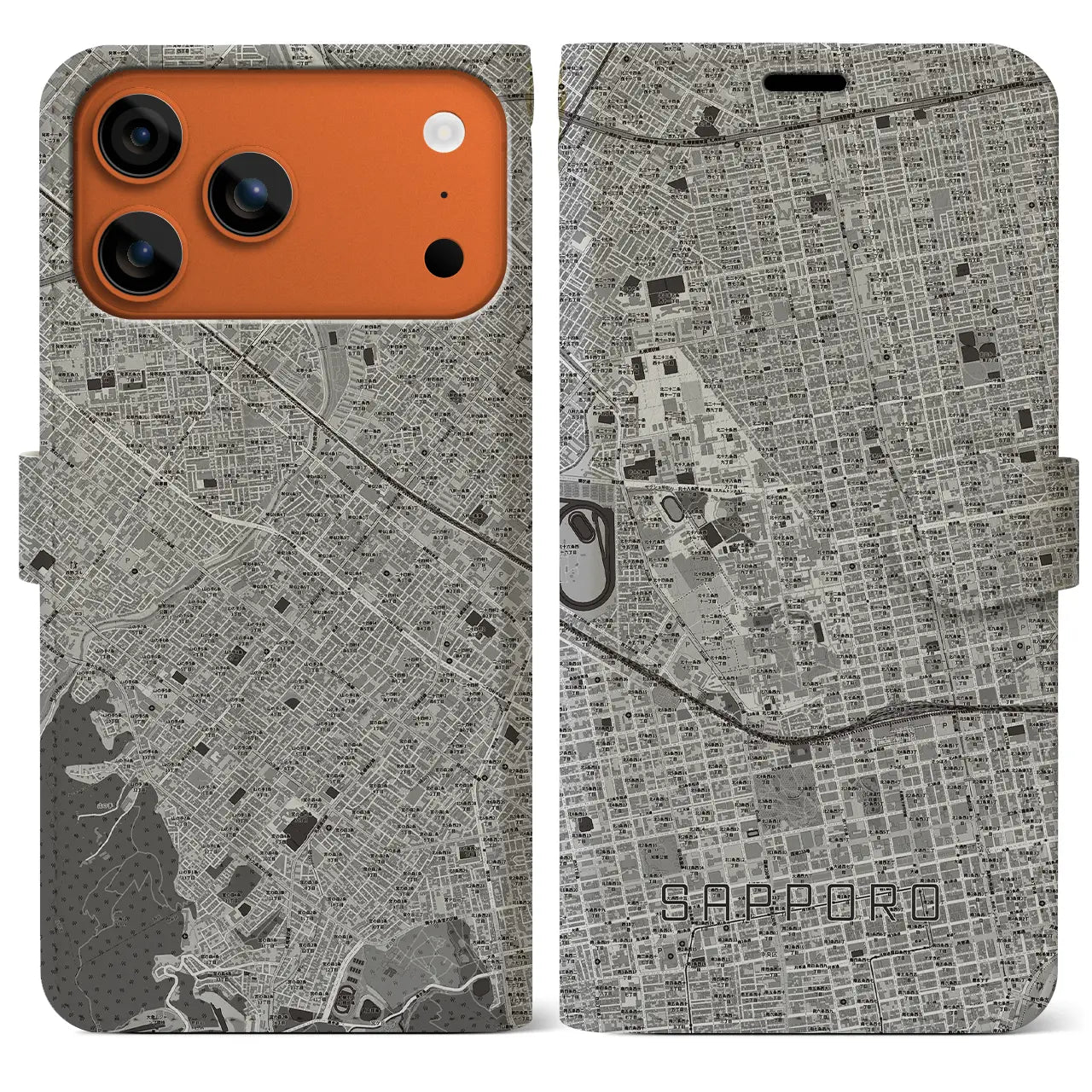 【札幌4（北海道）】地図柄iPhoneケース（手帳タイプ）