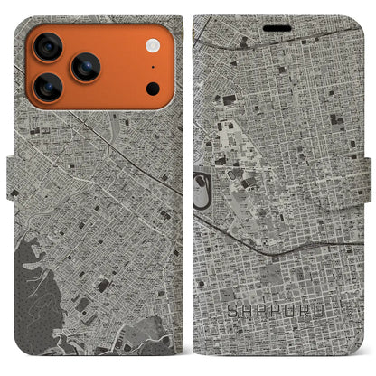 【札幌4（北海道）】地図柄iPhoneケース（手帳タイプ）