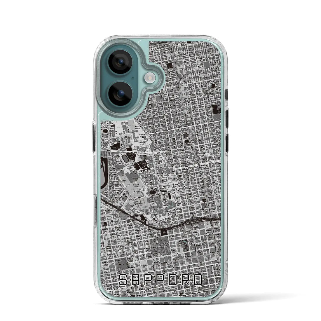 【札幌4（北海道）】地図柄iPhoneケース（MagSafeタイプ）モノトーン・iPhone 16 Pro 用
