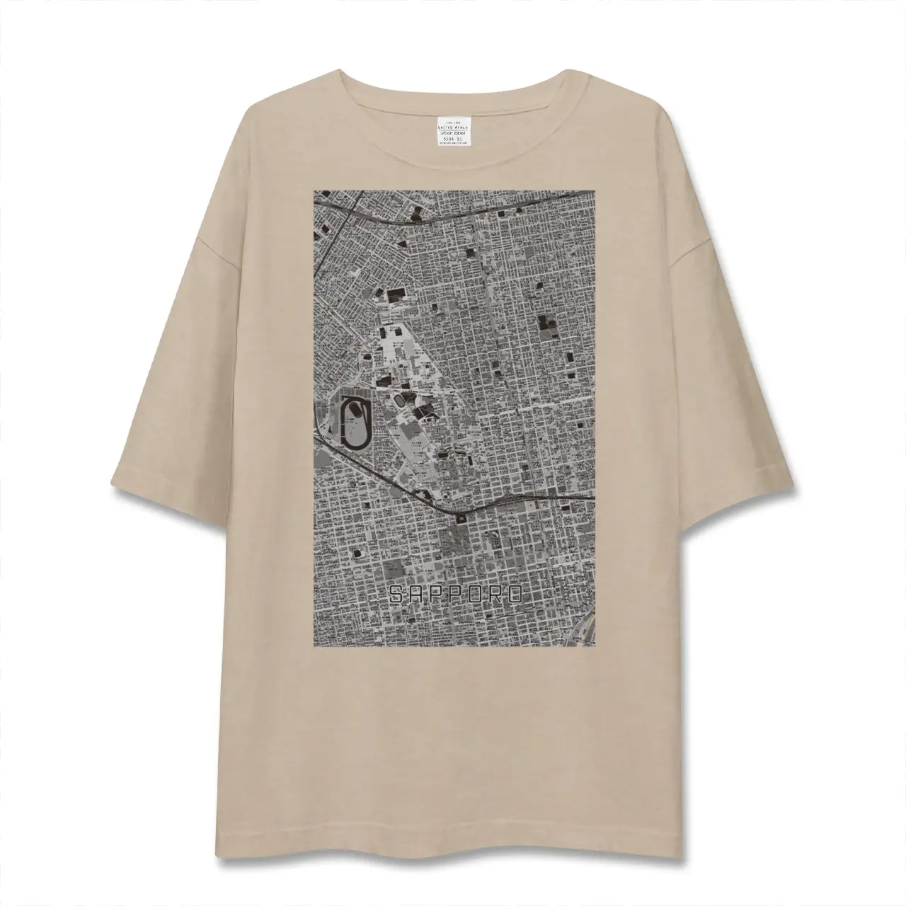 【札幌4（北海道）】地図柄ビッグシルエットTシャツ