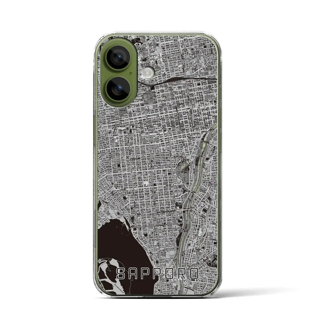 【札幌(北海道)】地図柄iPhoneケース(クリアタイプ)モノトーン・iPhone 17 Pro Max 用