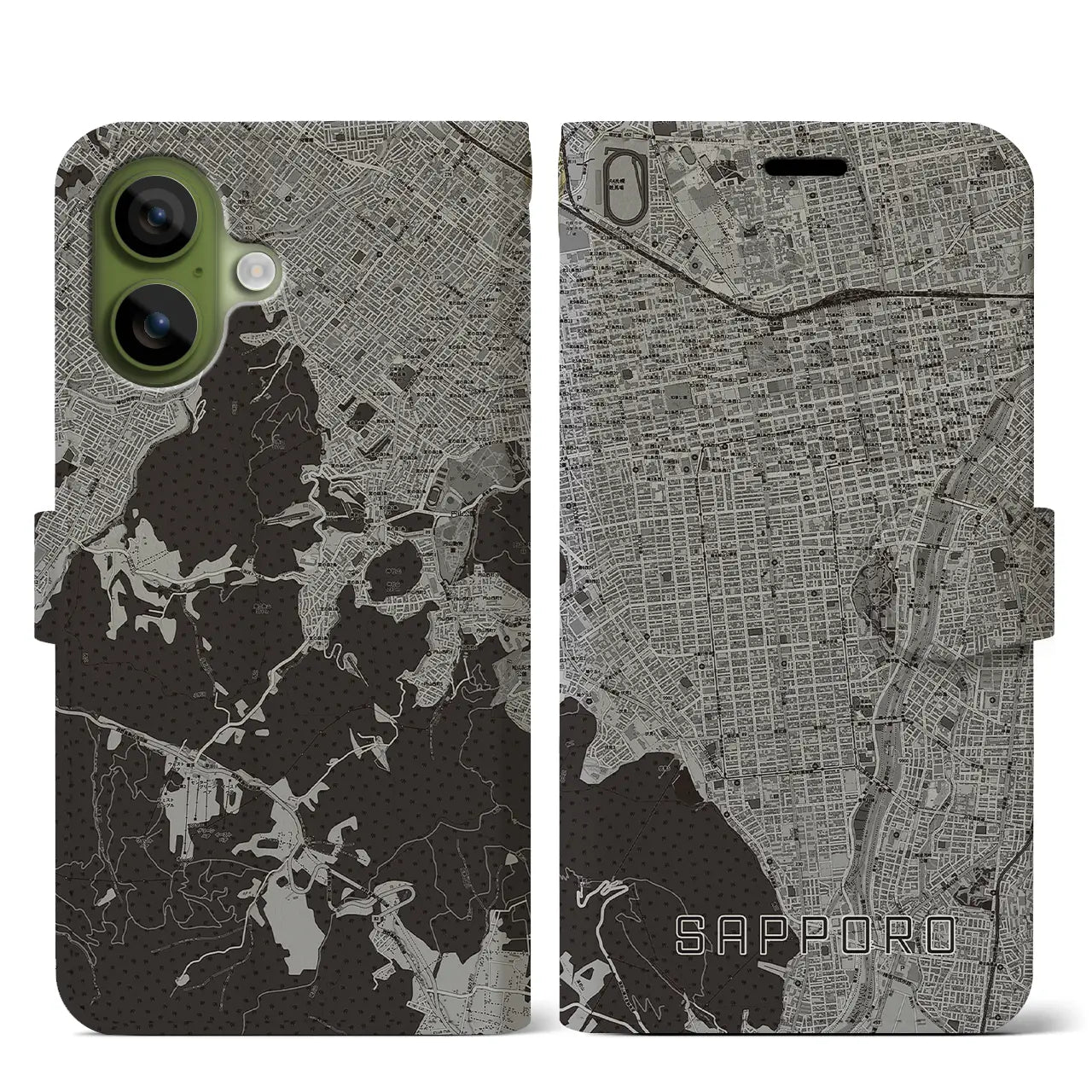 【札幌（北海道）】地図柄iPhoneケース（手帳タイプ）
