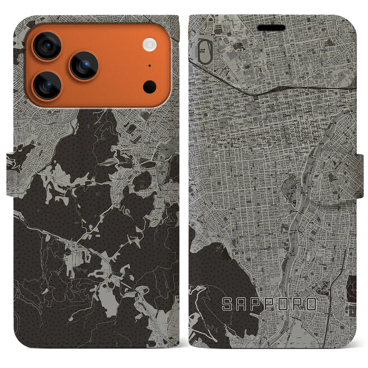 【札幌（北海道）】地図柄iPhoneケース（手帳タイプ）